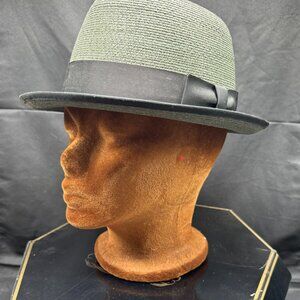 Vintage Green/Gray Braided Dobb's Fifth Avenue Fedora Size 7 1/8 w/Box